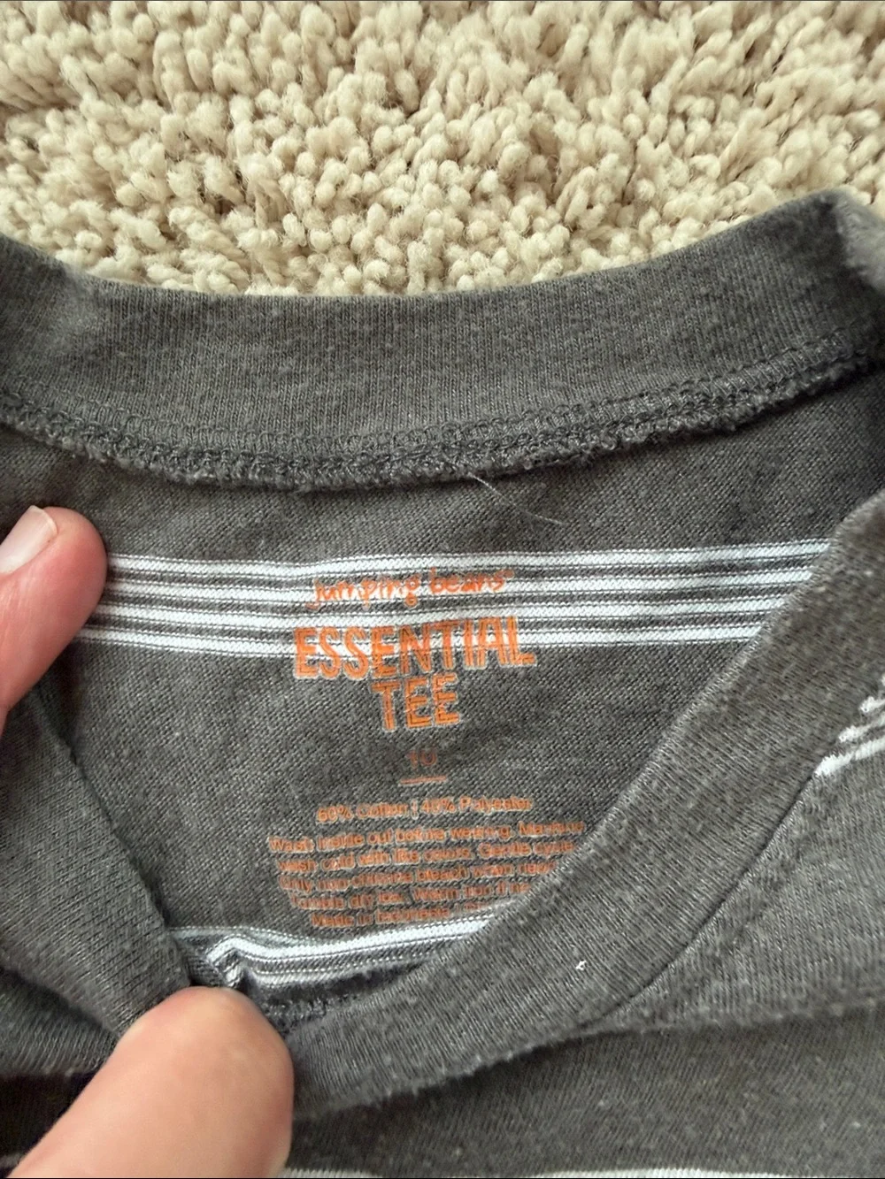 2 - Carters/Jumping Beans boys Long-Sleeve Tee Stripes size large/10